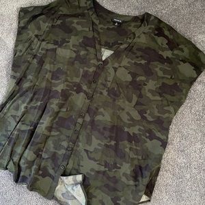 Torrid cap sleeve top. Rayon top. Button down